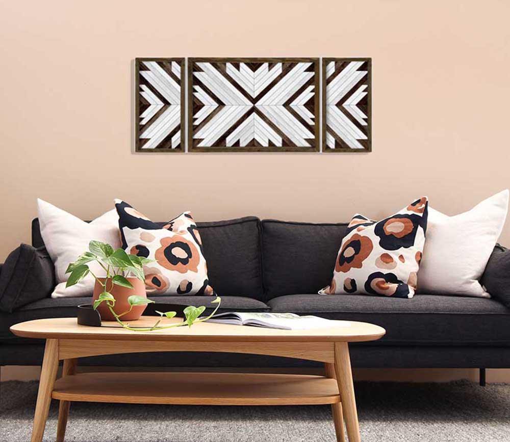 Mosaic Pieces Geometric Wooden Wall Art (120cm x 50cm), Handmade – MOXVIO