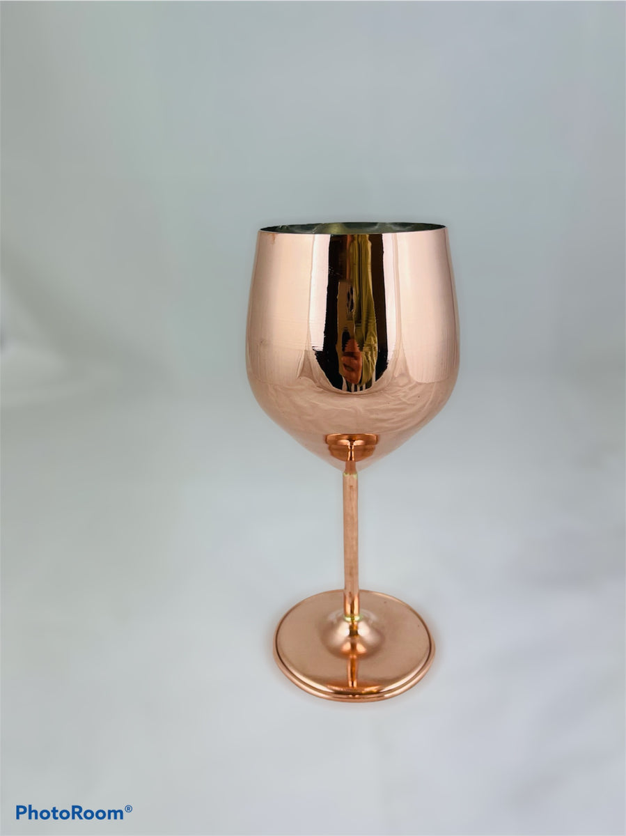 Pure Copper Glass, Goblet Wine Brass, Pure Copper Cup