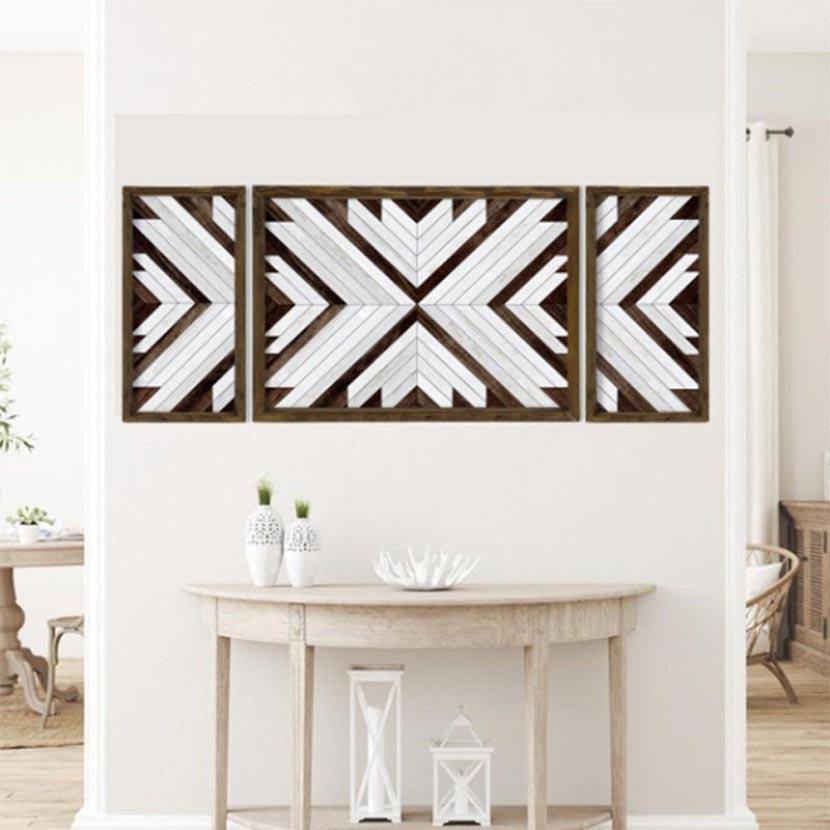 Mosaic Pieces Geometric Wooden Wall Art (120cm x 50cm), Handmade – MOXVIO