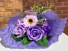 Hand Soap Flower Bouquet in Gift Box, Soap Flowers, Purple/Blue - blue soap flowers, lavender soap flower, orange soap flowers, purple soap flowers bouquet, soap flower bouqet - MOXVIO