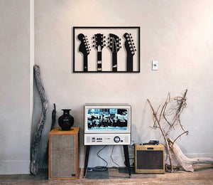Guitar Metal Wall Décor, 45cm x 70cm, Vintage Music Wall Art - boho wall art, guitar wall decor, guitar wall hanging, living room decor, musical wall decor, musical wall hanging, vintage wall art - MOXVIO
