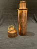 Pure Copper Hammered Water Bottle with Carrying Handle, Handcrafted Leakproof Water Bottle for Ayurvedic Benefits