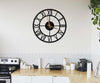 Large Modern Wall Clock (45cm), Roman Numerals - farmhouse wall clock, industrial wall clock, large wall clock, metal wall clock, modern wall clock, roman numeral wall clock, vintage wall clock, wall clock - MOXVIO