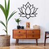 Lotus Flower Wall Art (70cm x 60 cm), Zen Style Yoga Wall Décor - boho wall art, living room decor, lotus wall decor, metal wall decor, wall decor, yoga art, yoga decor, yoga sign, yoga symbol, yoga wall art, zen wall hanging - MOXVIO