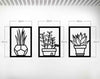 Metal Cactus Wall Décor Set, 45cm x 32 cm Each, 3-Piece Succulent Wall Art - cactus decor, flower wall decor set, Metal cactus, metal cactus wall decor, metal flowers wall art, succulent wall art - MOXVIO