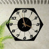 Metal Hexagonal Wall Clock, 39x45cm, Modern Unique Design - black metal wall clock, clock for patio, hexagonal wall clock, large numbers wall clock, metal wall clock, modern wall clock, silent wall clock - MOXVIO