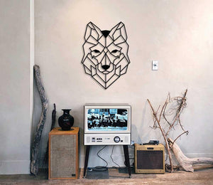Wolf Head Metal Wall Art, 35.5 x 49cm, Wolf Wall Hanging - large garden wall decor, metal wall decor, metal wolf wall decor, wolf head wall art, wolf wall art, Wolf wall decor, wolf wall hanging - MOXVIO