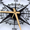 Modern Large Metal Compass Wall Clock, 45cm-60cm, Roman Numerals - compass wall clock, Large Compass Wall Clock, large wall clock, metal compass wall clock, metal wall clock, nautical metal wall clock, oversized compass clock, unique wall clock - MOXVIO
