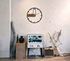 Nueve Large Wooden Metal Wall Clock, 70cm-50cm-35cm, Unique Minimalistic Design - christmas gift, metal wall clock, minimalist wall clock, modern wall clock, on sale, outdoor wall clock, oversized wall clock, silent wall clock, wooden wall clock - MOXVIO