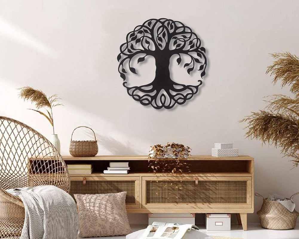 Chakra Tree of Life Metal Wall Art (67cm), Dreamcatcher Wall Décor