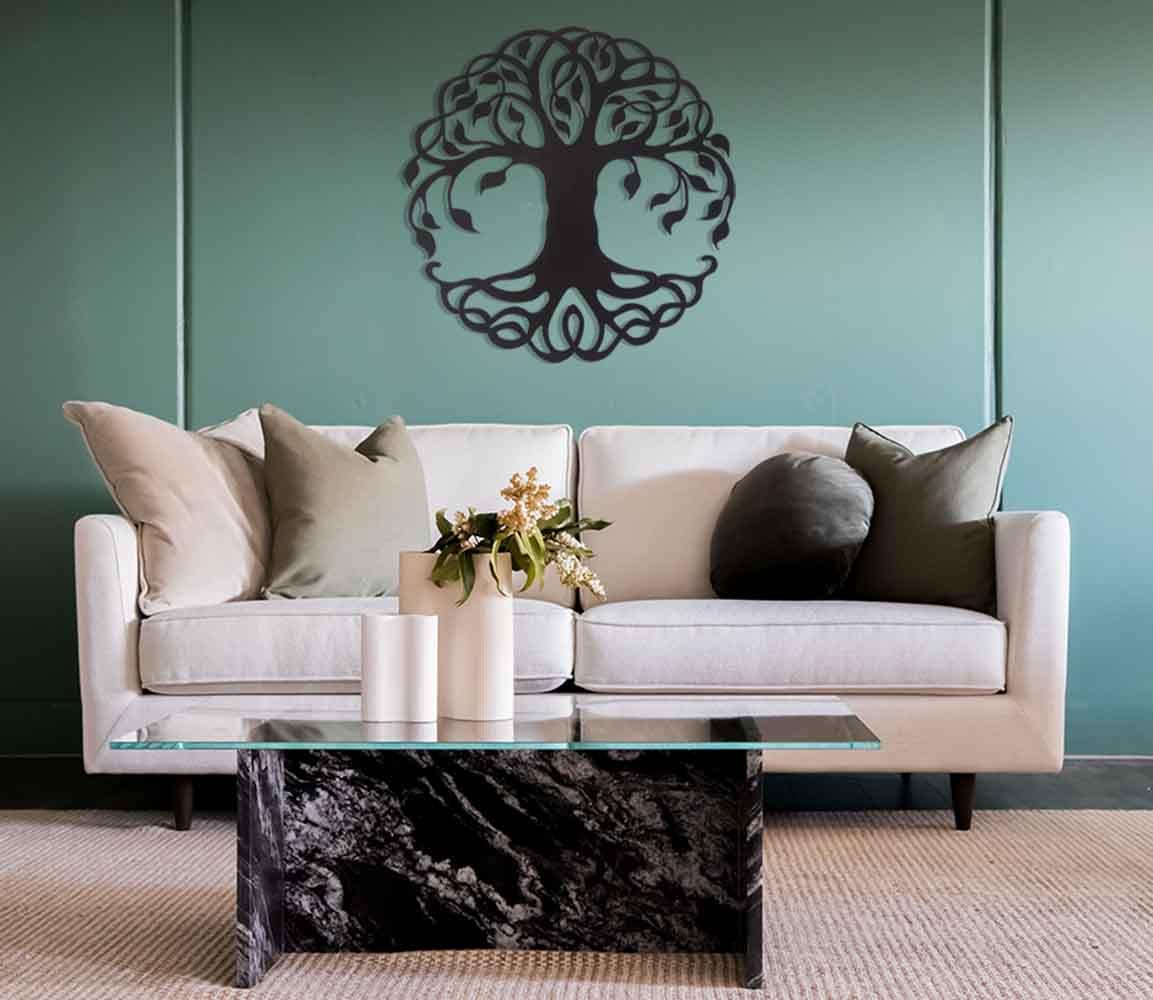 Chakra Tree of Life Metal Wall Art (67cm), Dreamcatcher Wall Décor