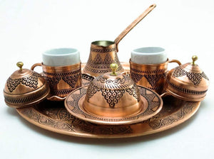 Espresso Cup Set for 2, Coffee Turkish Set Cup, Copper Espresso cup - Arabic coffee set, copper coffee set, espresso set, handmade coffee set, Turkish coffee set - MOXVIO