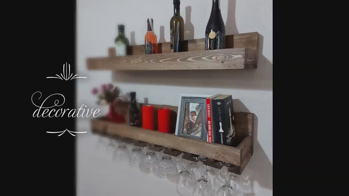 Wooden Wine Rack, Wooden Kitchen Shelf, Wall-mounted Wine Glass Holder - Small Wine Rack, Tall Wine Rack Storage, Vertical Wine Rack, wall mounted wine rack, wine glass holder, Wine Rack Unit, Wooden Kitchen Shelves, wooden wine rack - MOXVIO