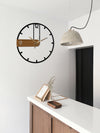 Nueve Large Wooden Metal Wall Clock, 70cm-50cm-35cm, Unique Minimalistic Design
