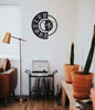 Black Modern Large Wall Clock (50cm), Roman Numerals - black and white wall clock, clock for patio, large wall clock, metal wall clock, modern oversized wall clock, modern wall clock, roman numeral wall clock, silent wall clock - MOXVIO