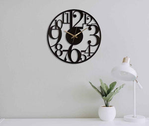 Large Numbers Wall Clock, 50cm-70cm, Modern Farmhouse Design - clock for patio, large numbers wall clock, metal wall clock, minimalist wall clock, modern wall clock, numbers wall clock, oversized wall clock, silent wall clock, wall clock - MOXVIO